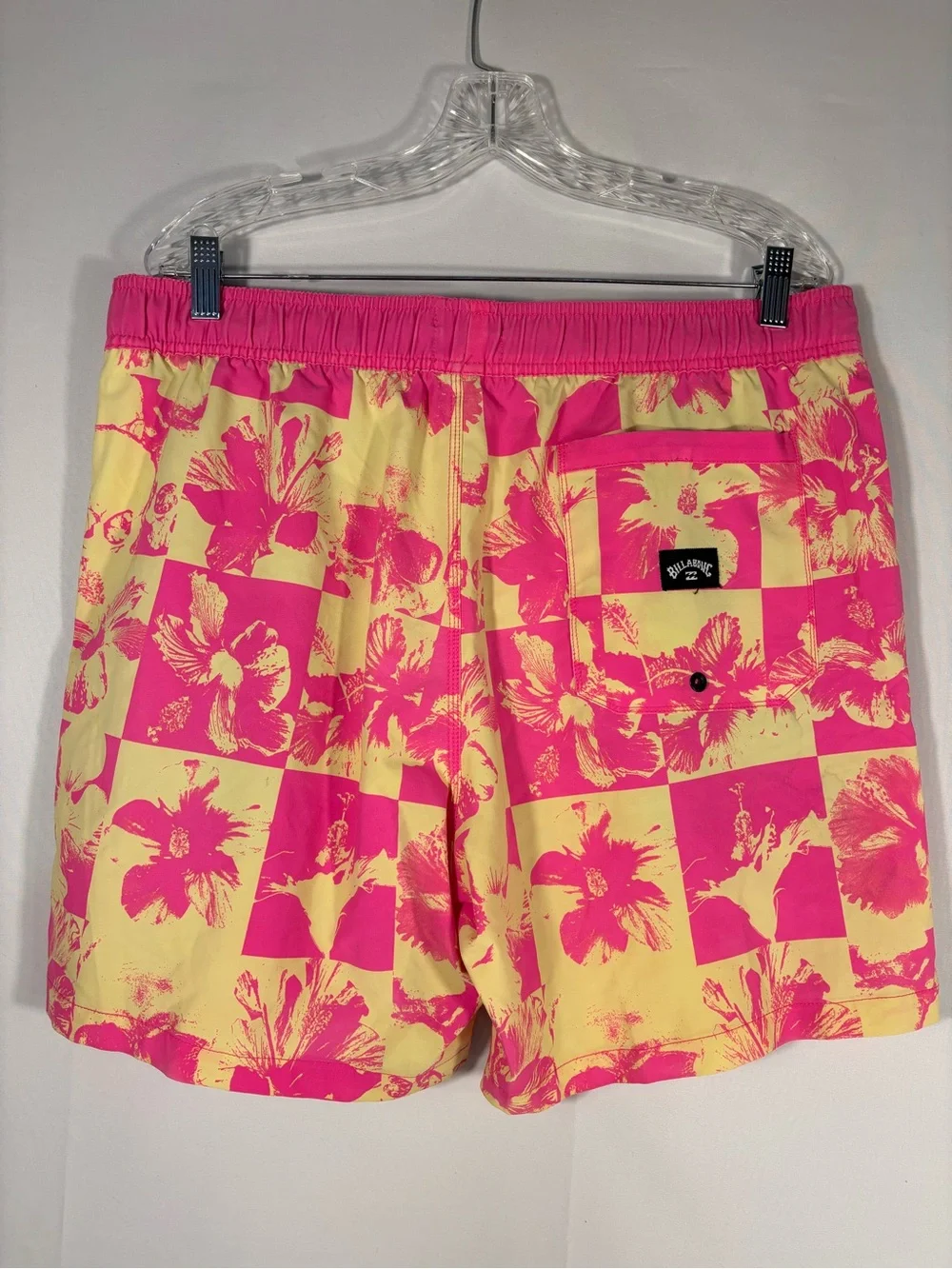 Billabong Pink Yellow Hibiscus Floral Board Shorts Swim Trunks Size XL